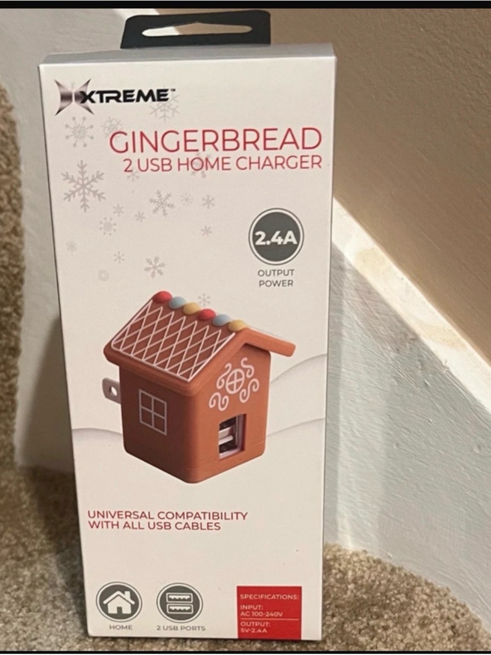XTREME Gingerbread 2 USB Home Charger 2.4a universal